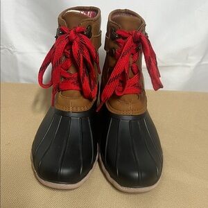 Maurices Duck Boots with Red Laces- Size 8.5- Pre-worn- Like New